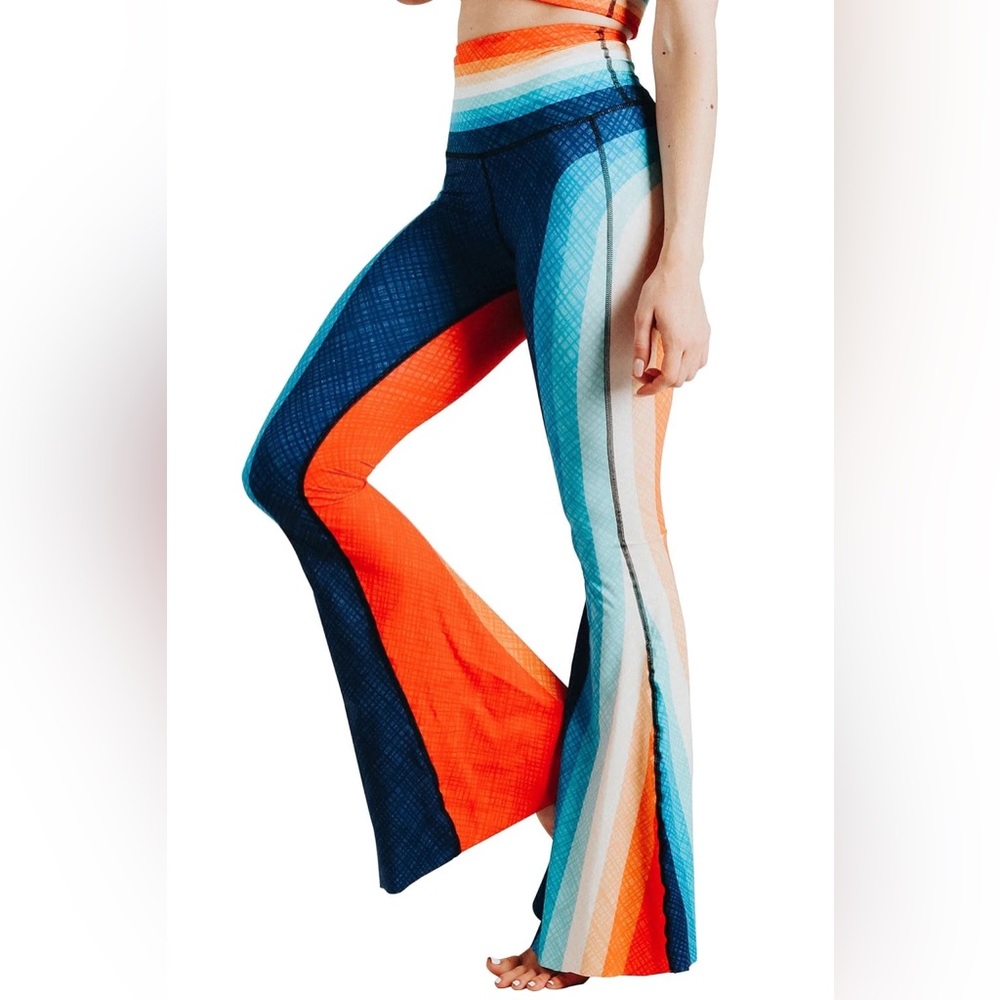 Yoga Democracy Retro Rainbow Printed Bell Bottoms - Size S
